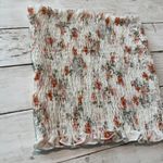 *Women's XS Chic Floral Smocked Top Lightweight Floral Summer Spring Casual White Photo 4