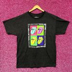 The Rolling Stones Multi Spell-Out Pop Art Hot Lips Rock Tee L Photo 0