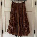 Ulla Johnson Severine Skirt Mulberry Striped Tiered Midi Skirt Size 4 Small Photo 13