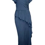 Rickie Freeman‎ Teri Jon Black Flutter Sleeve Ruffle Long Gown Size 8 Photo 0