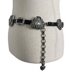 Brighton Concho Belt Black Leather Silver Medallion 1993 Vintage Photo 2