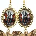 Handmade Gothic "Sunset Ember" Gothic Butterfly Fairy Earrings with Gold Moth Charms Photo 2