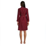 Lands' End  Womens Red Checkerboard Flannel Cotton Sleep Shirt Dress SMALL Photo 1