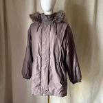 Vintage Mauve Taupe Parka Coat w/ Fox Fur Hood Trim Bromley Sport Thermolite M Brown Size M Photo 2