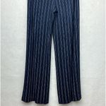 Chico's Travelers Wide Leg Pants Womens Slinky Knit Navy White Striped Sz O Short Photo 2