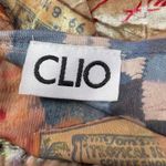 Vintage CLIO Women's Velvet Ruched Top Long Sleeve V Neck Graphic Retro Y2K M Tan Size M Photo 3