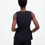 Madewell  Cutaway Long Vest in Jet Black, Size 4 Photo 4