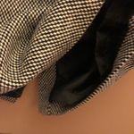 Talbots  Checkered silk wool blend leather trim Skirt black white‎ 10 Photo 5