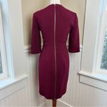 Toccin Designer Sheath Dress‎ Full Back Zip Deep Red Stretch Size 4 Photo 5