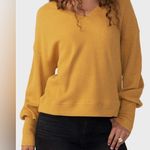 Sanctuary Mustard Yellow Long Sleeve Highline Waffle Knit Top Size M Photo 1