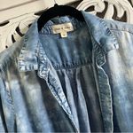 Cloth & Stone Anthropologie Blue Denim Bleach Dyed Tunic Photo 2