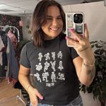 Brandy Melville Skeleton Santa Monica Crew Neck Short Sleeve T-Shirt Black Photo 0