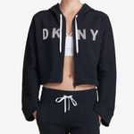 DKNY NWT  Wide Sleeved Logo Cropped Zip Hoodie Photo 1