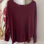 Urban Outfitters  Oversized Wine Burgundy Batwing Sweater Small Fall Knit V Neck Photo 4