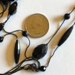 Vintage Double Strand Black & Gunmetal Gray Beaded Necklace Photo 2