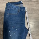 Ankle Skinny Pearled Distressed Blue Jeans Size 11 Photo 7