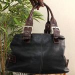 2000s Y2K Whimsygoth grunge Brown black leather shoulder hand bag purse silver tone buckle Photo 1