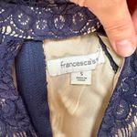 Francesca's  Navy Blue Lace Mini Dress Tulle Skirt High Neck Sleeveless Dress Photo 4