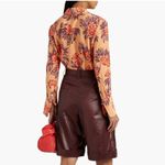 Equipment Quinne Floral Button Down in Silk Crepe de Chine Shirt Orange Size S Photo 1