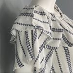 Paper Heart  White Blue Ruffled Off Shoulder Crop Top Y2K Festival Boho Size S Photo 5