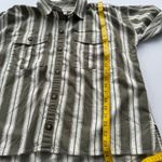American Eagle Outfitters Olive and White Striped Oversized Fit Shirt Large Photo 5