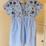 ZARA  NWT Women's Chambray Floral Embroidered Romper Size S Photo 8