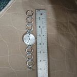 Brighton Watch York Womens Silver-Tone Link Bracelet With White Dial Heart Photo 5