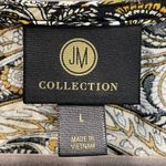 JM Collection Womens L Shift Dress Yellow Black Paisley Floral Flared 1/2 Sleeve Photo 2