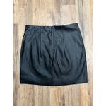EXPRESS Embroidered Black Faux Leather Mini Skirt – Size 2, Red Floral Detail Photo 2