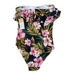 Target Strapless Swimming Suit One Piece Black Pink Floral Women’s Size Small Photo 4