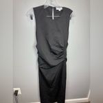 Reiss  Women's SKYE RUCHED BODYCON‎ MIDI DRESS BLACK Size 8 Cocktail Party Photo 1