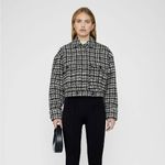 ANINE BING  Adrianna jacket Black Plaid cropped pockets coat Photo 1