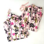 Victoria's Secret  Satin PJs Pajamas Pink Floral Stripe Print VS Size Medium Photo 3