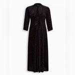 Torrid  Black Velvet Burnout Animal Print Maxi Kimono Neck Tie Photo 2