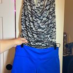 Workout Set Tank & Shorts Black/White & Blue Medium EUC Photo 0