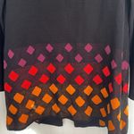 Misook ‎ Women's Colorblock Diamond Cardigan Sweater Black Geometric Long Line S Photo 8