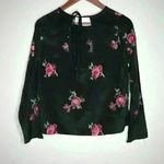 Lucca Couture Lucca Black Embroidered Long sleeve top‎ Sz S Photo 1