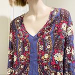 Free People  Ruffle Floral Tunic Top S Photo 2