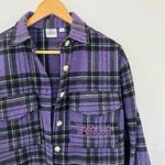 Marvel Wakanda Forever Purple Heavyweight Flannel Black Panther Superhero Jacket Photo 1