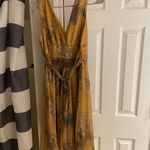 Anthropologie  Madame Shoushou Golden Floral Midi Dress Small Photo 2