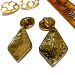 American Vintage Elegant Gold Dangle Earrings with a E Rambaud flair in Gold tone spiral design Photo 2