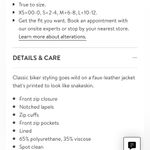 Vigoss NWT  Faux Leather Snakeskin Moto Jacket size Medium Photo 9