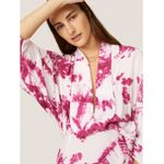 S/W/F Magenta Tie Dye Print Plunge V Photo 3