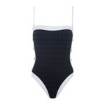 L'Agence Tory Colorblock Chic Bandeau One Piece Swimsuit in Black Small New Photo 10
