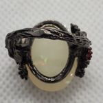 Sterling Silver Gray, Red, & White Floral Ring (6) Gray Photo 9