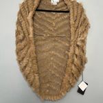 NWT Sisters Rabbit Fur Knit Vest Cropped Shrug Tan Camel Women’s Size M Size M Photo 0