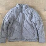 Three Dots  gray quilted full zip up bomber jacket Photo 0