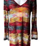 Ultra Flirt  Y2K Rainbow Knit Crochet Long Sleeve Dress Photo 0