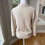 Vintage 90s Carolyn Taylor Essentials Ivory Cream Collared Sweater Size Medium White Photo 2