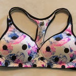 PINK - Victoria's Secret Victoria’s Secret Pink Yoga Sports Bra – Polka Dot & Watercolor Racerback Photo 0